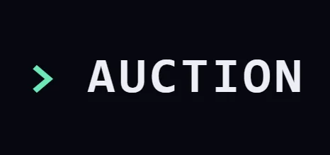 Agent Auction Protocol wordmark: “> AUCTION” in monospace on dark.